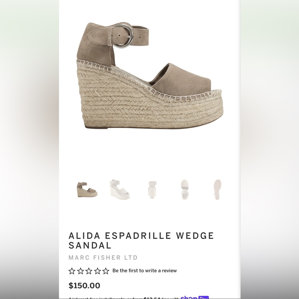 Marc Fisher Alida Espadrille Wedge Sandal - Natural